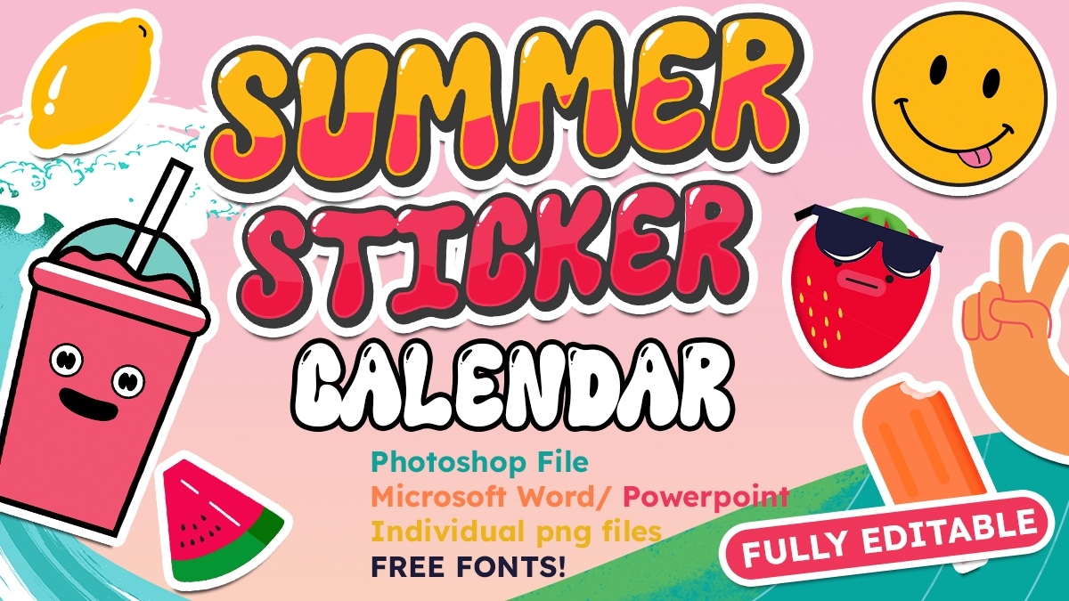 Summer Sticker Calendar Summer Sticker Calendar